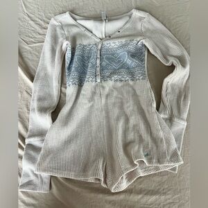 “Out from Under” Urban Outfitters waffle-knit long-sleeve romper small/petite